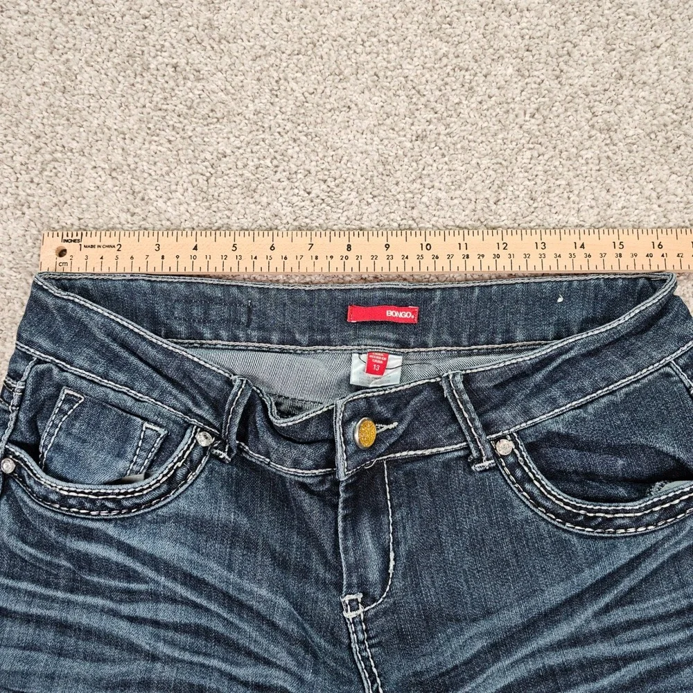 Y2K Bongo Women's Jeans Dark Wash Embellished Pockets Size‎ 13